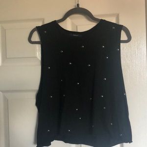 Studded crop tank top